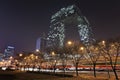 CCTV Headquartes at night, Beijing, China